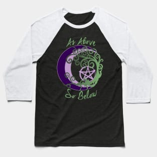 Wiccan Pagan Witch Tree of Life, As Above, So Below Art, pentacle Baseball T-Shirt